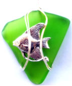Lime Green Angelfish Necklace
