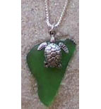 Sea Turtle Beach Glass Necklace